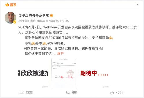 索要千万逼死前夫，翟欣欣犯敲诈勒索罪被判有期徒刑12年